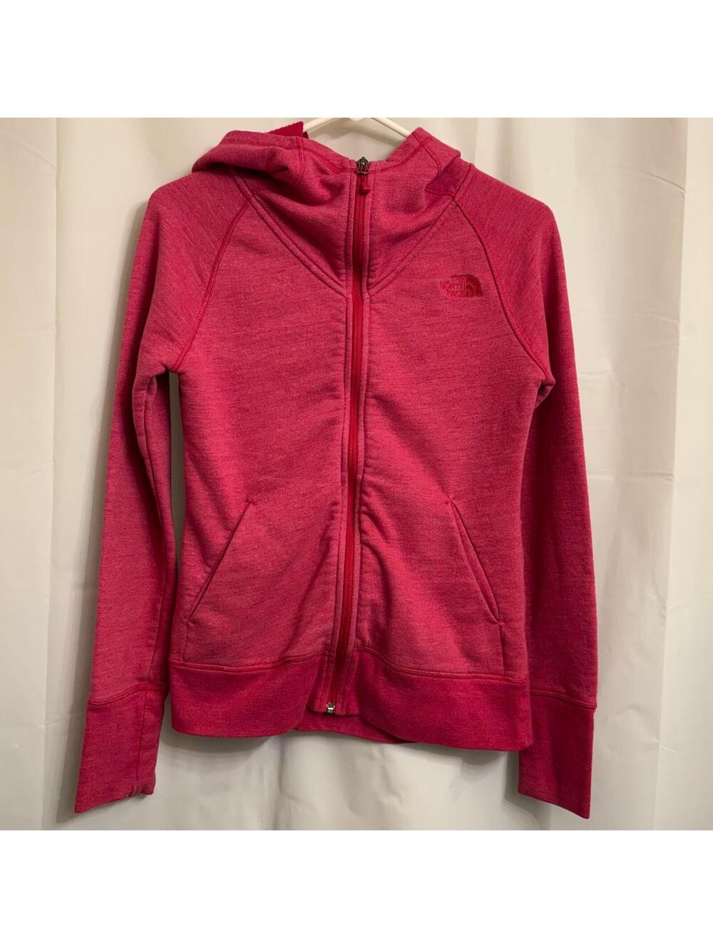 The North Face Women's Pink Heather Full Zip Hoodie Activewear Sweatshirt Small